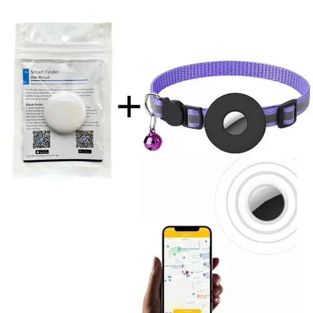 Bluetooth Pet GPS Tracker Smart Cat Dog Locator Wearable Reflective Collar with Positioning Record Function Long Battery Life