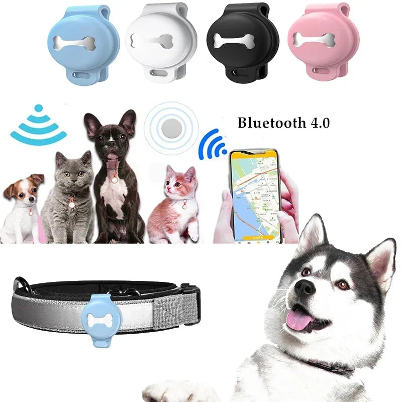 Bluetooth Pet GPS Tracker Smart Cat Dog Locator Wearable Reflective Collar with Positioning Record Function Long Battery Life